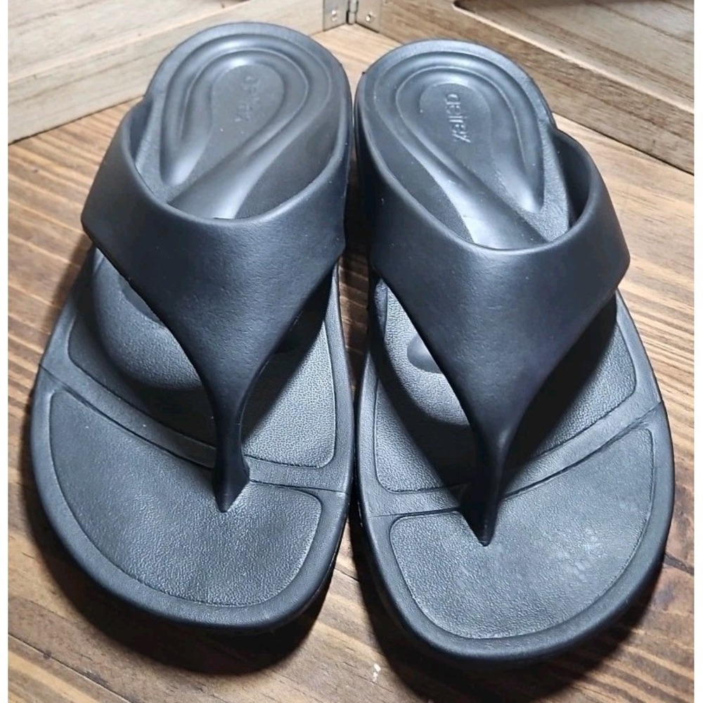 Aetrex Men's‎ Sz 10 Maui Orthopedic Flip Flops Charcoal #425